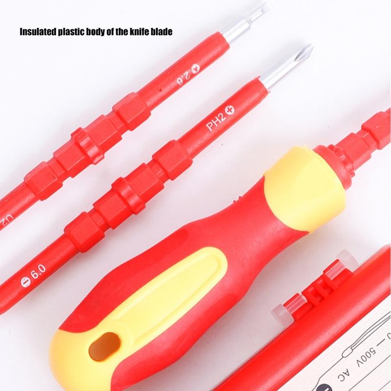 Professional 18 in 1 Insulated Screwdriver Kit With Interchangeable Magnetic Head with Nonslip Handle For Electrical