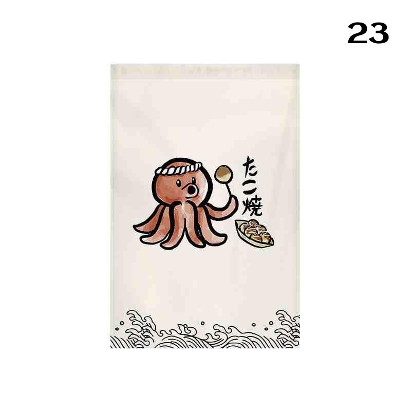 Japanese Style Door Head Half-curtain Kitchen Partition Cuisine Izakaya Sashimi Seafood Bistro Restaurant Decor Short Curtains