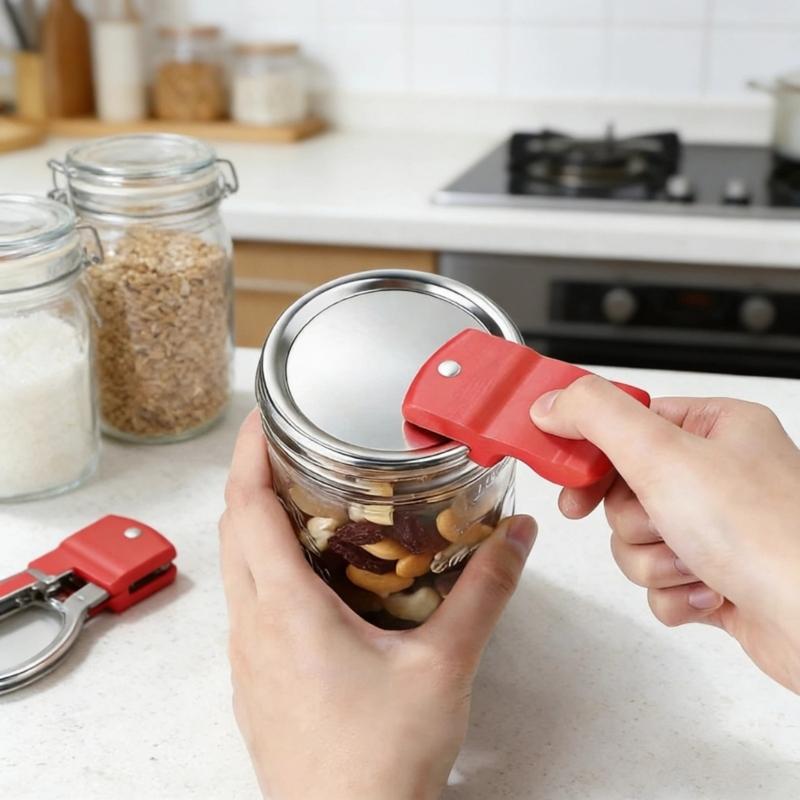 Mason Jar Opener with Magnet for Canning Lid Releases Vacuum Seal for Standard Wide Mouth Lid Easy Opening and Storage