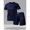 Fashionable Short-sleeved T-shirt and Shorts Set Suitable for Summer Activities, New Summer Casual Outdoor Suit