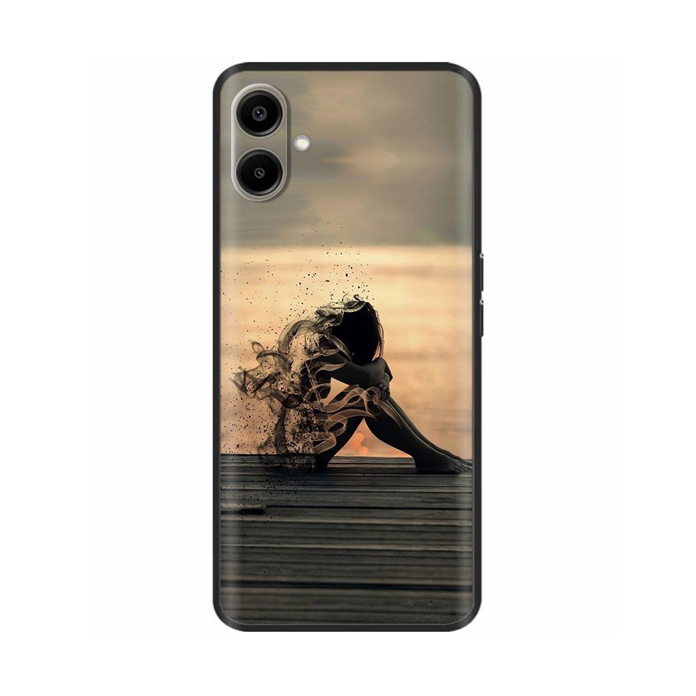 For Samsung Galaxy A06 Case Luxury Black Silicone Painted For Samsung Galaxy A06 SM-A065F Cases Bumper TPU Phone Protector Cover