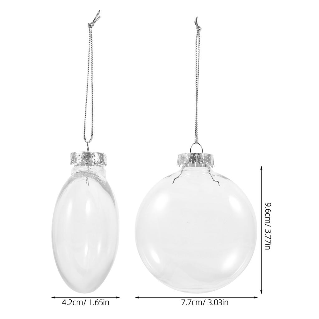 10pcs 8CM Christmas Transparent Balls Hollow DIY Plastic Fillable Bauble Xmas Tree Hanging Ornaments Home Party Gifts Box Decor