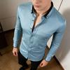 Herren Hemd Langarm Button-Down Hemdkragen mit Strasssteinen Slim Fit Formelles Hemd für Büro Business Abschlussball Party Hochzeit