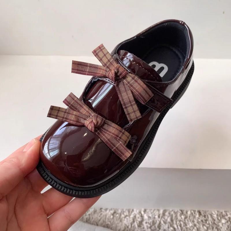 Scarpe Stile Giovanile Scarpe Piatte da Bambina Principessa con Dettaglio Fiocco Pelle PU Suola Morbida Slip-On Calzature per Bambini