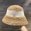 New Knitted Bucket Hat Women's Autumn and Winter Outdoor Wide-brimmed Breathable Bucket Hat Color Matching Fashionable Simple Basin Hat