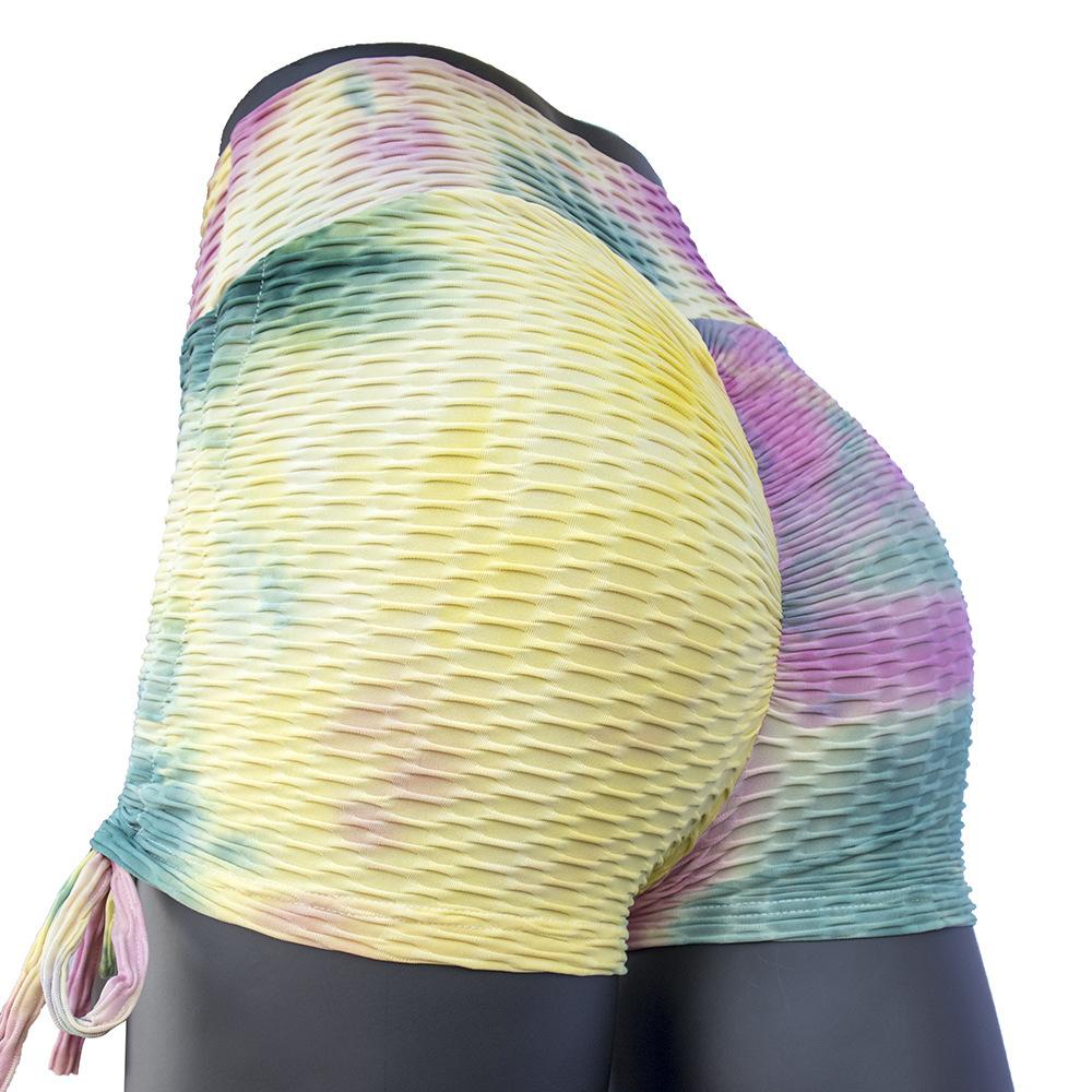 Frauen Yoga Legging Kurze Tie-Dye Hip Lift Sport Jogging Kurze Hosen Atmungsaktive Workout Hose