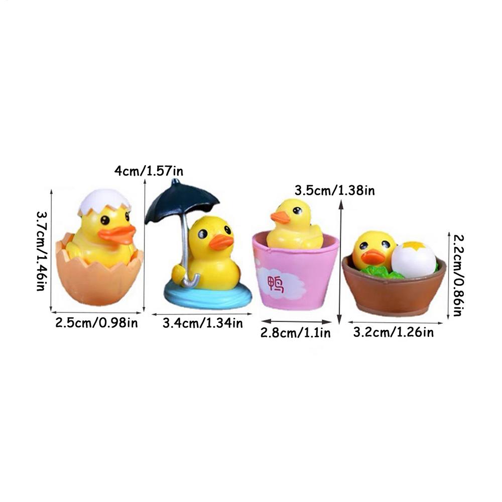 

Mini Duck Figurines Adorable PVC Desktop Decor, Cute Decoration Accessory For Party Favors, Garden Home Table Balcony