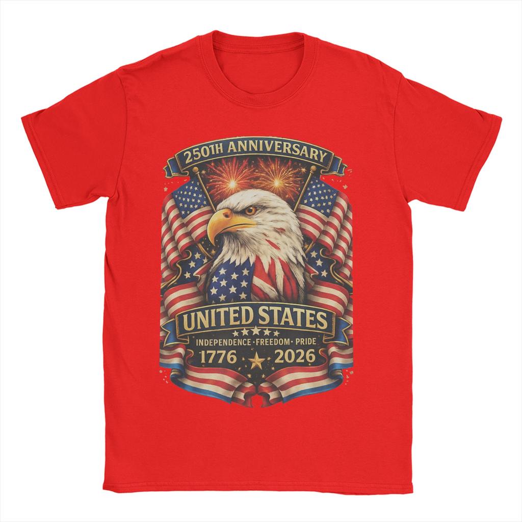 Oversized T Shirt Summer Anniversary USA Fashion T Shirts Cotton Tee Shirt for Unisexs Aesthetic Cheap Short Sleeve Tops