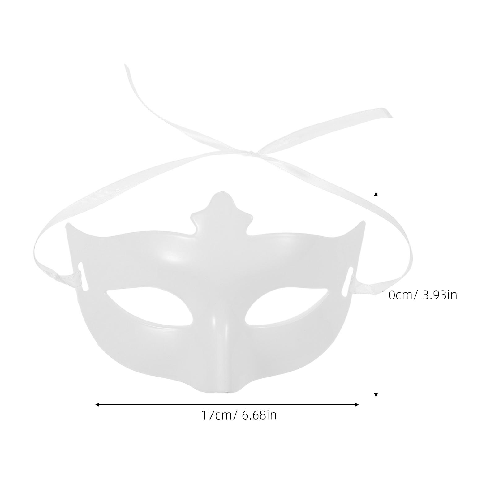 20pcs Diy Mask Bases Halloween Blank Half Face Plastic Mask Base Cosplay Masquerade Unfinished Paintable Craft White Mask