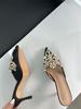 Baotou Fairy Rhinestone Pearl Sandals Summer New Pointed Thin Heel High Heel Sandals Large Size 35-42