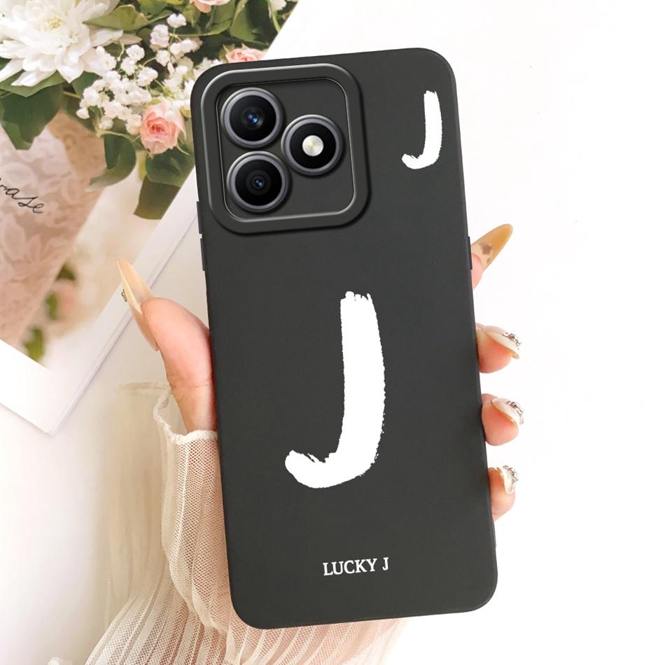 For Honor X8d Lucky Initial Letter Phone Case For Honor X8d X 8D 4G Soft Silicone Cases Bumpers