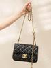 2025 Women's Square Golden Chain Crossbody Bag - Lambskin Diamond Lattice