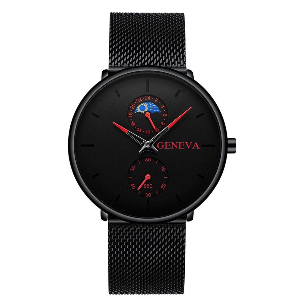 Elegantní minimalistická móda s mesh páskem a ciferníkem Pánské quartzové hodinky Dárkové hodinky