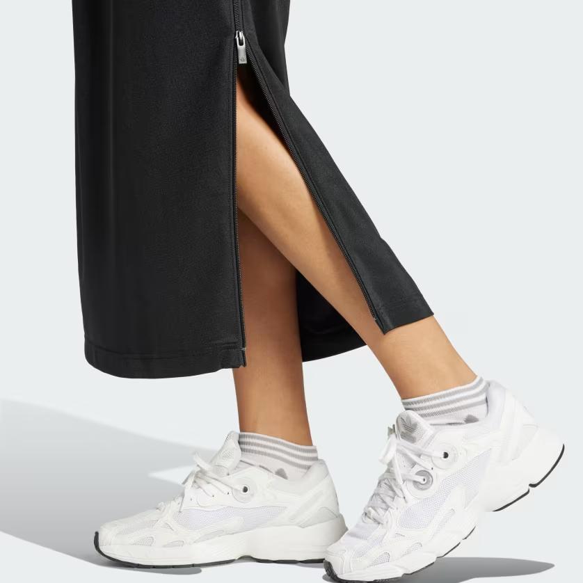 Adidas Firebird Minimalist Style Solid Color Energetic Personality Zipper Midi Casual Skirt Women Skirts Black IW5518