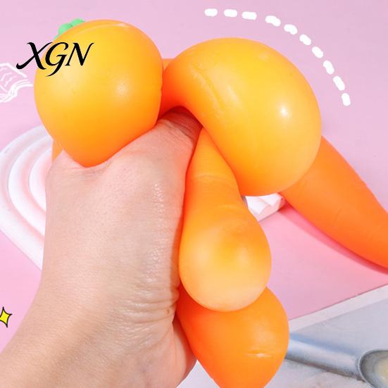 Anxiety Relief Toy 1/2/3Pcs Simulated Carrot Squeeze Soft Stretchy Stress Relaxation Ball Vegetable Sensory Students Office Workers Anti-anxiety