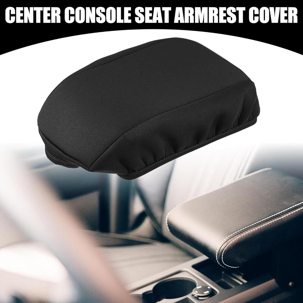 Center Console Seat Armrest Cover - Car Inner Seat Armrest Lid Storage Covers Trim - for Ford Escape 2017-2019 Neoprene Fabric Black - 1 Pc