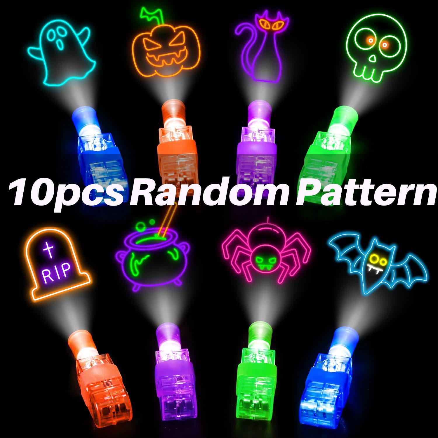 10/50 Stück Halloween LED Fingerprojektor Lichter Leuchten im Dunkeln Aufleuchtende Fingerprojektor Lichter Halloween Party Mitgebsel Goodie Bag