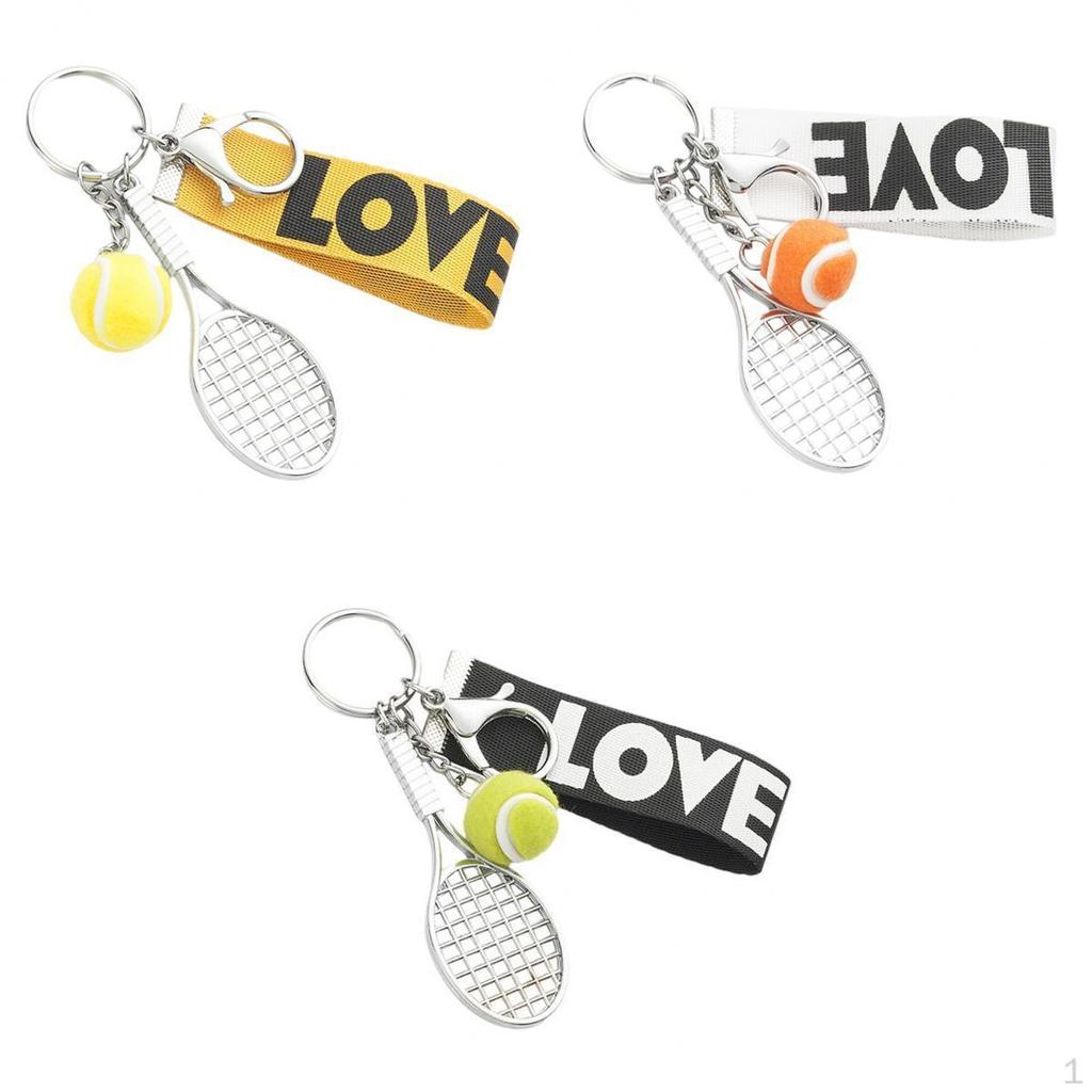 3x Tennis Racket Keychain Exquisite Key for Clubs Team