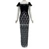 Luxurious Rhinestone Sequin Low-Cut Bandage Evening Gown for Women