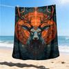 1pc Deer Head Artwork Print Outdoor Blanket, Lightweight Polyester,