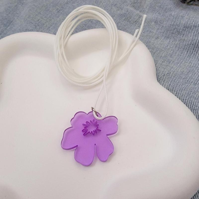 Sweet Irregular Flower Pendant Necklace Party Jewelry Fashion Statement Choker Fashion Simple Cord Collar Necklace
