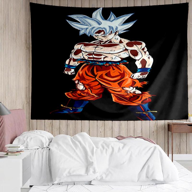 Dragon-Ball Print Tapestry, Backdrop, Easy Setup, Ideal for Bedroom, Office & Living Room, with Aesthetic Wall Hanging Decor.