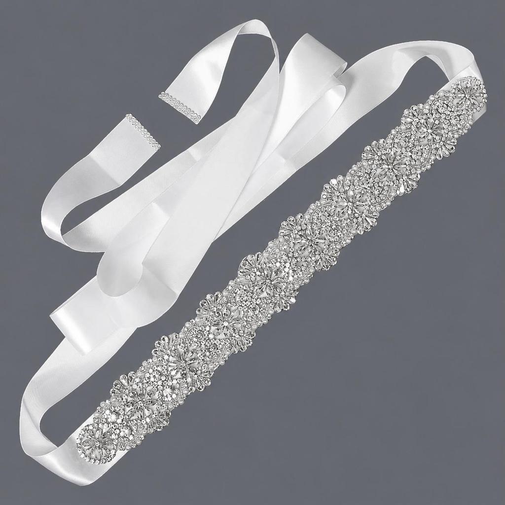 Elegant Silver Rhinestone Wedding Belt – Versatile High-End Dress Accessory for Fashion Shows and Performances