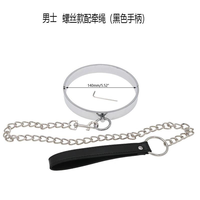 M-Shaped Metal Collar with Rope Men's and Women's Passion Training Alternative Sex Tools Sex Toys Adult Toys