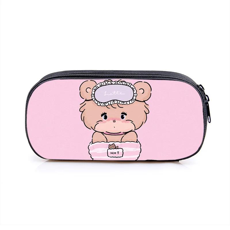 Mikko Pencil Bag Anime Pencil Cases Canvas Kawaii Stationery Box Children's Office Student School Supplies Stationary