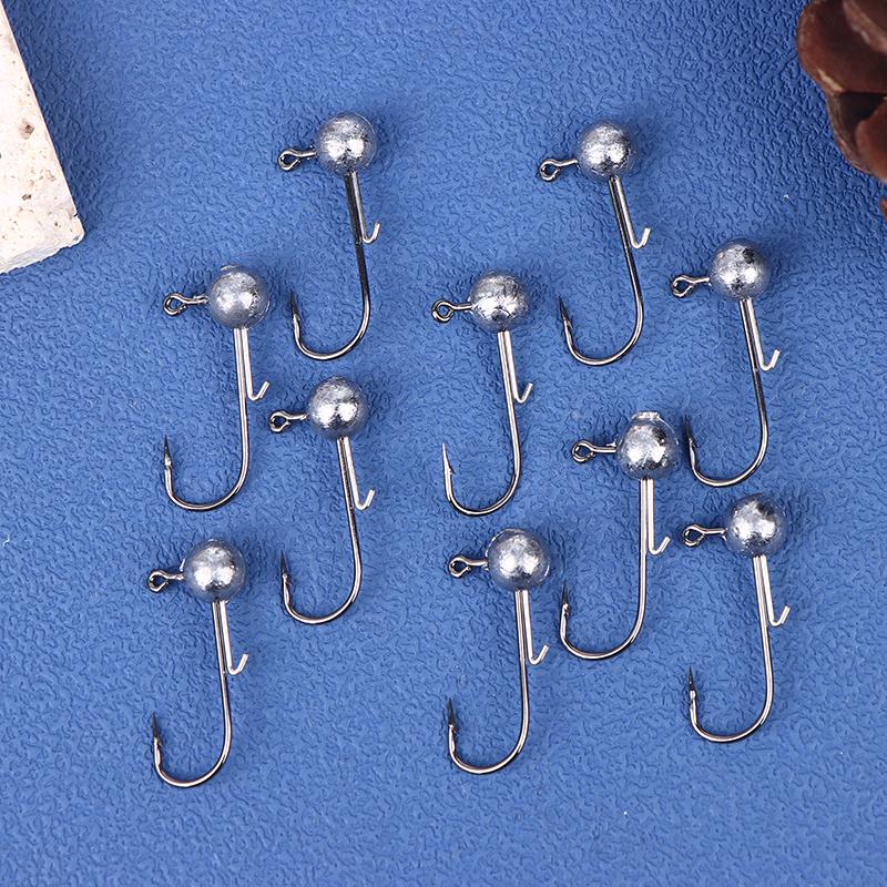 Rosewood Jig Heads Fishing Hook Long Shank Wide Gap 5G 7G 10G 14G Unpainted Ball Sharp Jighead For Trout Bass Fishing Tackle