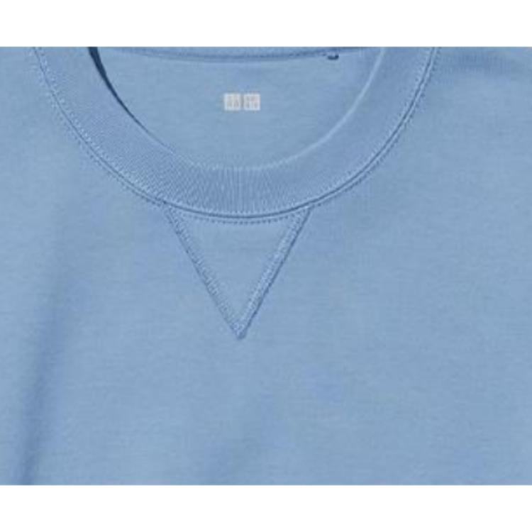 Uniqlo Casual Crew Neck Solid Color Pullover Long Sleeve Sweatshirt Unisex Sweatshirt Sky-Blue 460322-63