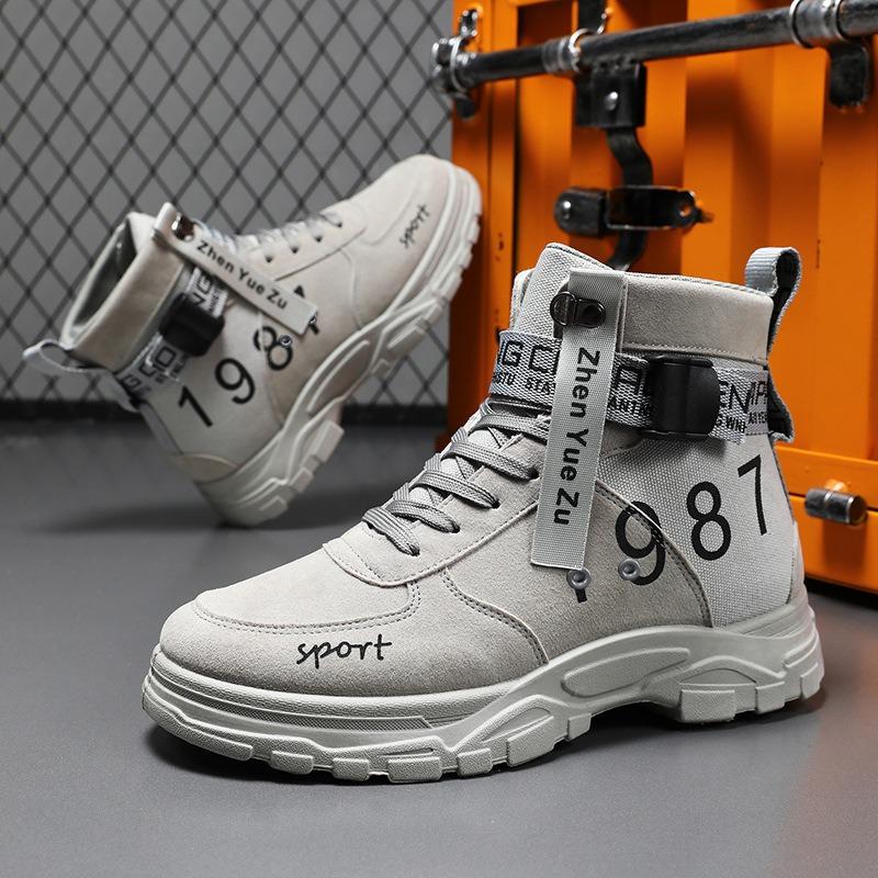 Fashion Men's Boots 2025New Breathable Canvas High Top Boots Outdoor Non Slip Men Hiking Boots Lace Up High Top Sneakers Male Ankle Boot