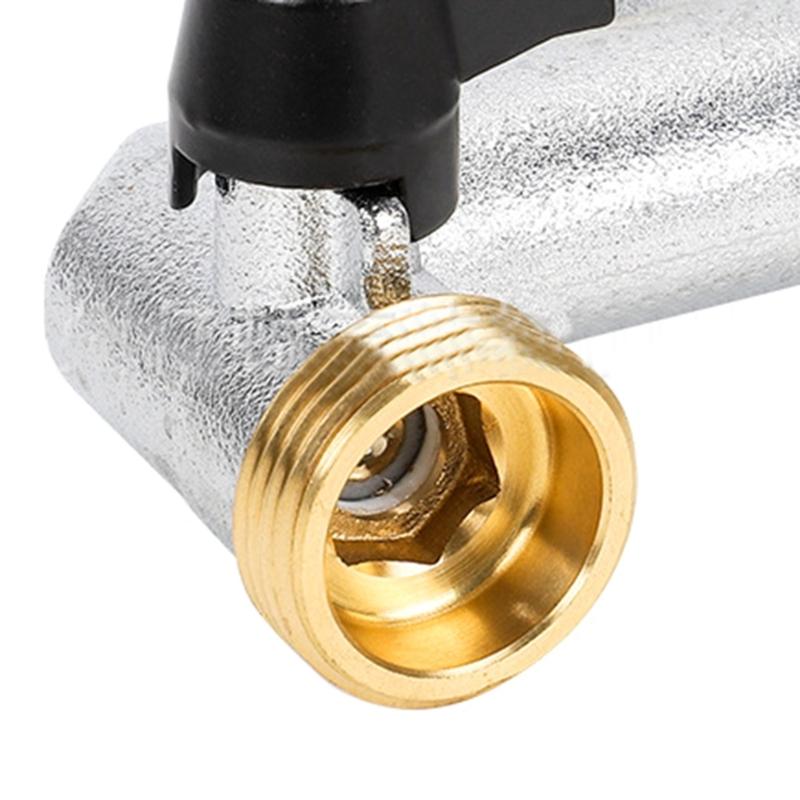 3/4 Inch Tap Splitter 2 Way Hose Connector Hose Tap Splitter Connection with 3 Individual Valves for Home Garden Kitchen