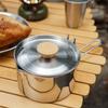 1L 304 Stainless Steel Camp Kettle Portable Outdoor Camping Pot with Removable Foldable Handle for Outdoor Cooking  Campfire