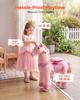 Ride On Horse, Riding Pink Unicorn Toys for Kids, No Battery Required, Smooth Wheels with Anti-Roll Stop Ring, Upgraded Raised Seat, Handles, Pedals,