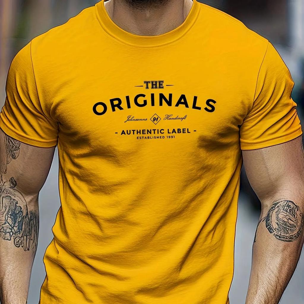 Unisexs Casual Pure Cotton Tshirt The Originals Letter Printed Short Sleeved Sports Street Wear Cotton Short Sleeved Round Neck