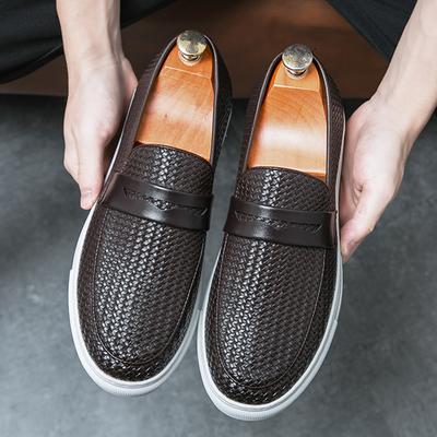 Neue Herren Schuhe mit Webmuster, Lässige Kleiderschuhe für Herren, Braun, Schwarz, Penny Loafer, Formell, Hochzeit, Abschlussball, Abend, Heimkehr, Schuhwerk