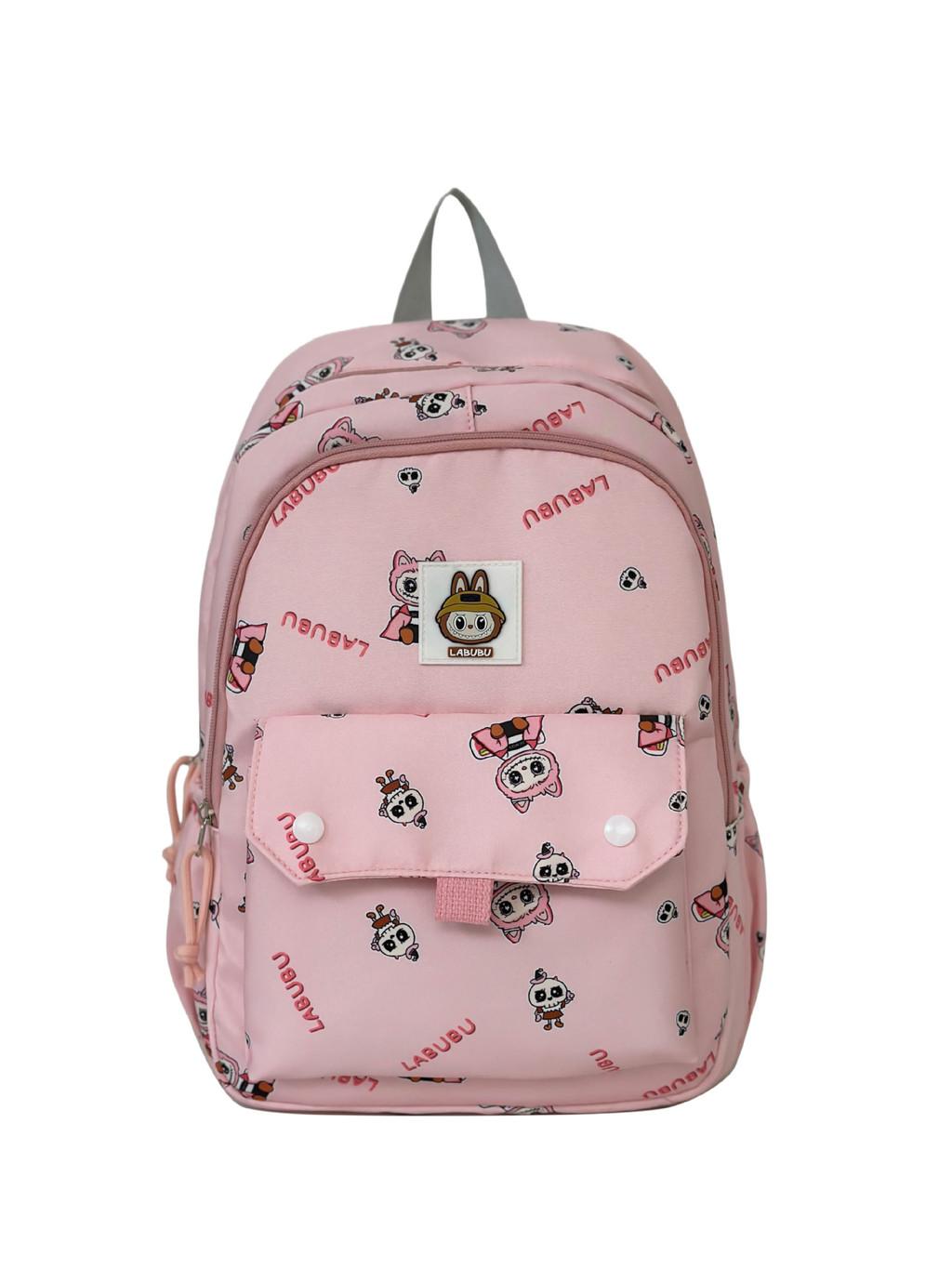 

Labubu Childrens Cartoon Backpack For Girls With Waterproof Nylon Material And Large Capacity For School Use Small рожевий