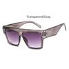 Oversized Women's Fashion Square Sunglasses Designer Flat Top Big Frame Clear Shades Men High Quality Glasses UV400