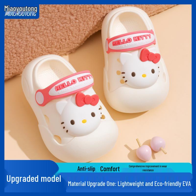 Sommer-Hausschuhe für Mädchen: Rutschfeste Sandalen für Kleinkinder für drinnen & Strand, Stilvolles Lochdesign