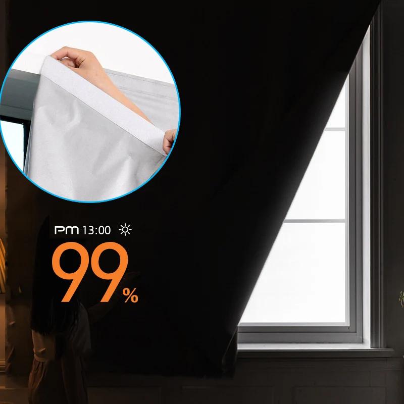 Easy Install Sunshade Curtains Simple Self-Adhesive Shading Sunshade Curtain Punch Free Double Sided Silver Insulated Anti-UV