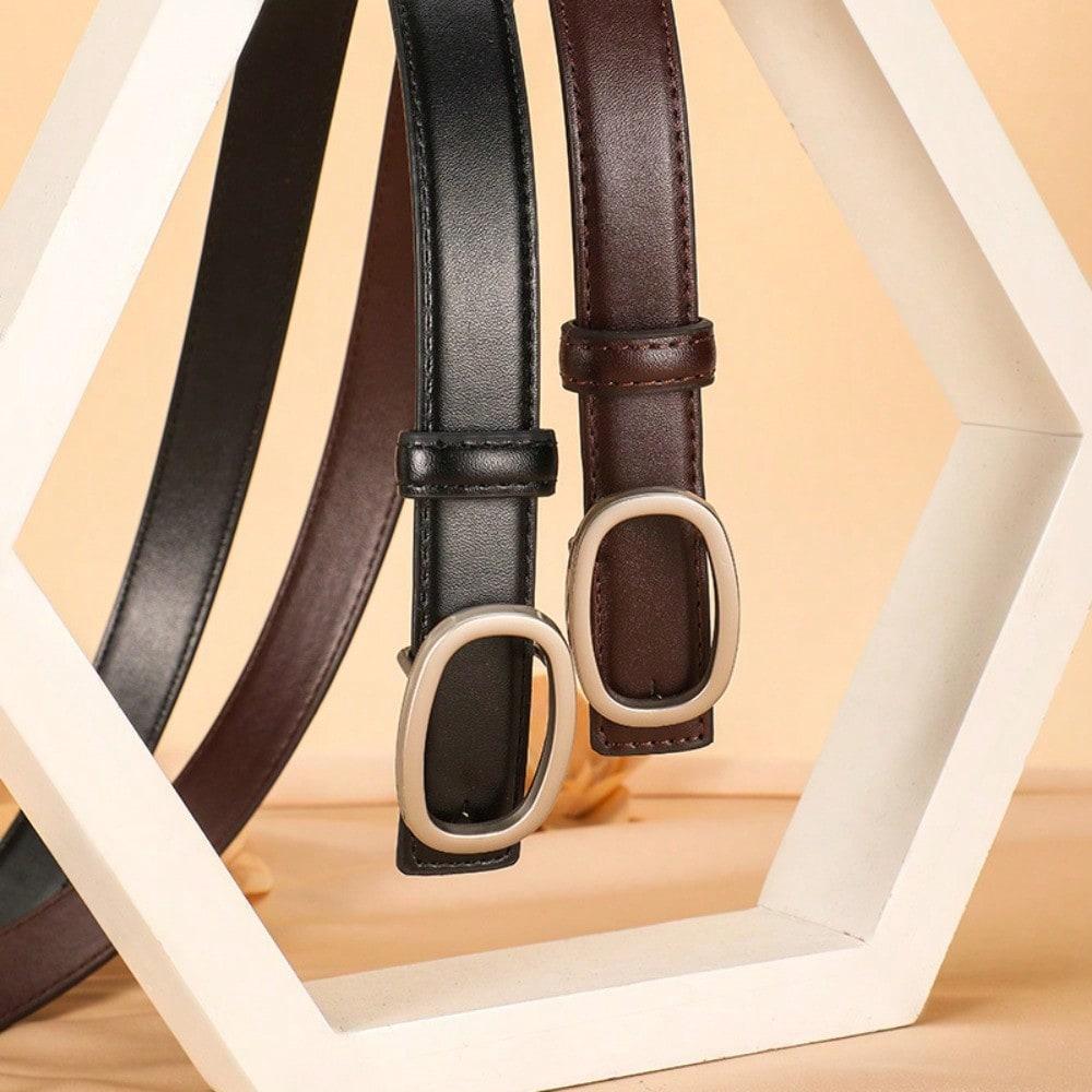 New Women's Thin Plate Buckle Belt, Jeans Belt, Women's Versatile Belt