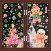 Pink Santa Claus Christmas Window Stickers Cute Reindeer Gingerbread Man Wall Sticker Home Decoration Decal Noel Kerst Navidad