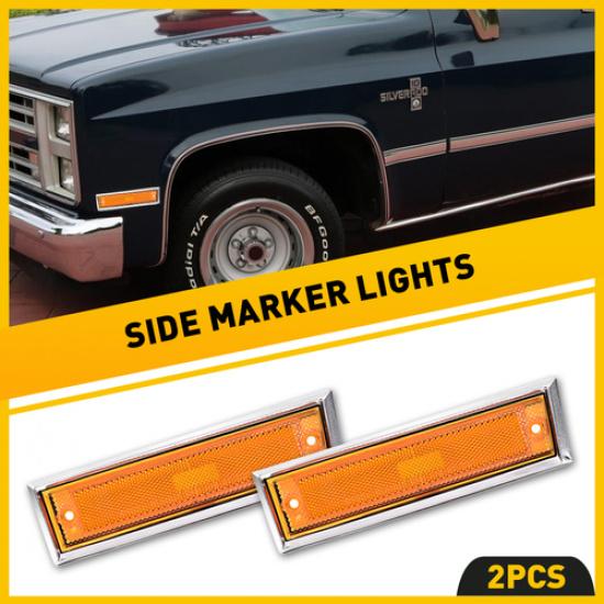 New Front Side Marker Set Light For 1978-1991 Chevrolet Chevy GMC C/K Trucks SUV