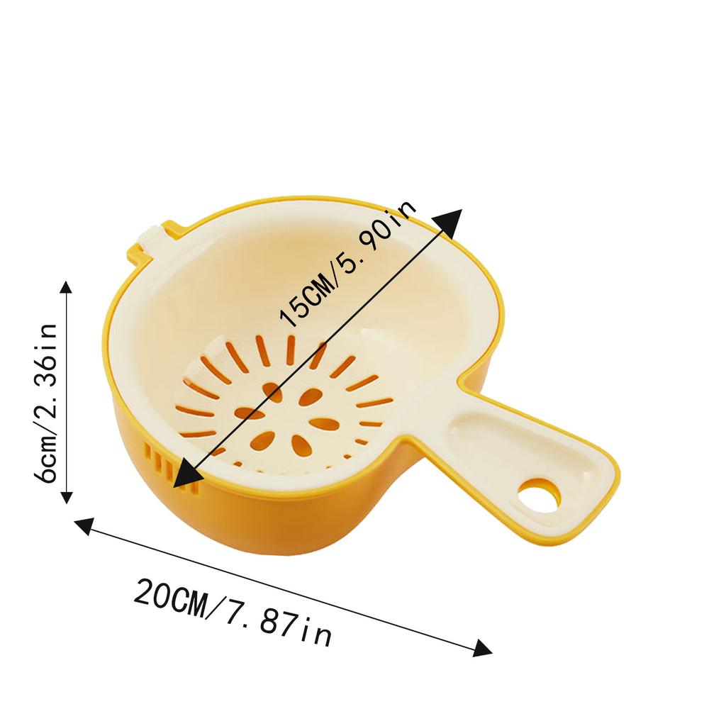 

Корзина для слива воды на кухне, двухслойная, для мытья фруктов и продуктов, корзина-сито для раковины, удобная, 2 в 1, корзина-дуршлаг для раковины жёлтый