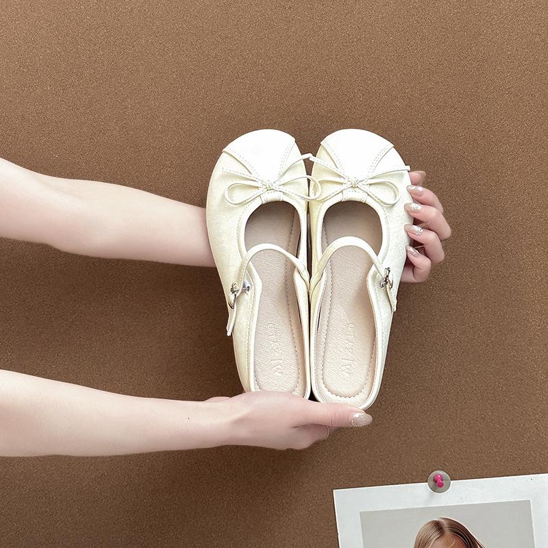 Fashion French splicing versatile bag head half slippers women's summer wear 2025 new summer with skirt cool slippers