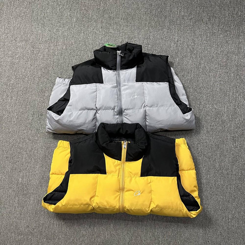 Unisex Trendy Color-Block Embroidered Down Vest