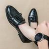Mode Herren Spitzleder Schuhe Modisches Doppel-Schnallen-Design Hochzeitsparty Outdoor Freizeit Business Walk Herren Trend Loafer