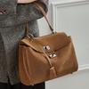 Light Luxury Imported Soft Suede Tote Bag Lazy Wind Large Capacity Matte Cowhide Lock  Bag Women's Messenger Shoulder Bag