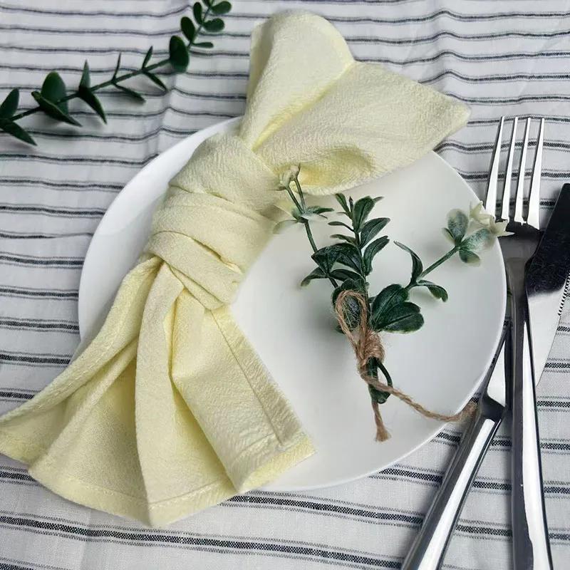 4PCS 30X45CM Cloth Napkins 100% Cotton Fabric Dinner Kitchen Towels Table Design Mat Weddings Baby Shower Christmas Decoration